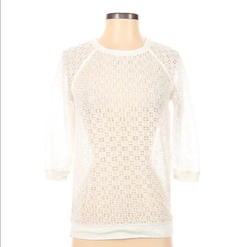 LOFT crochet lace small petite summer pullover